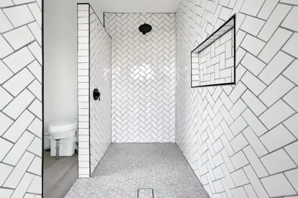 Beautiful herringbone tiling.